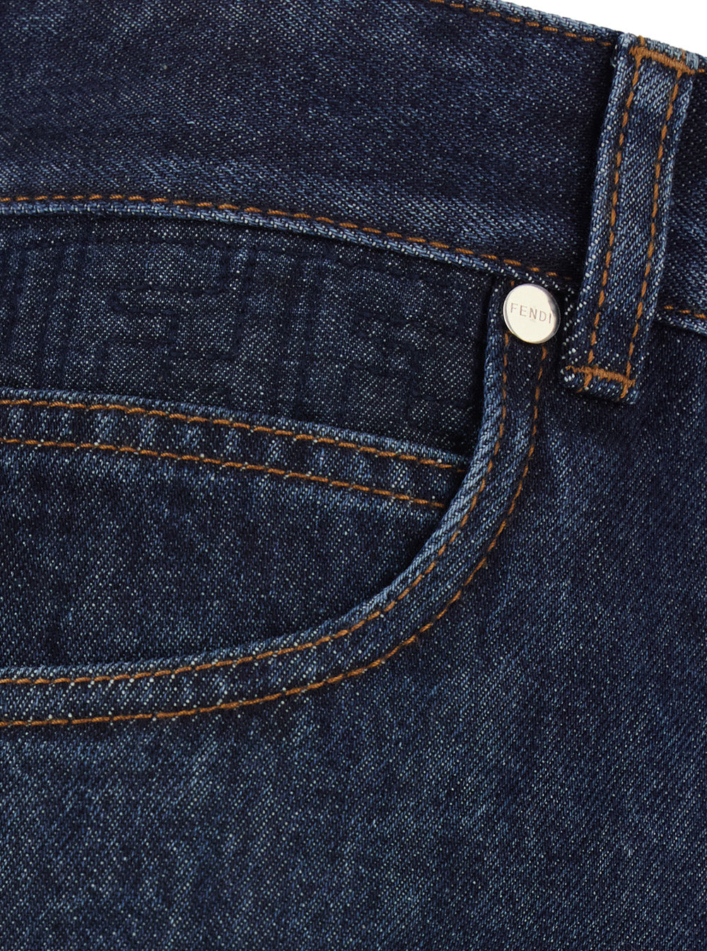 Fendi Women Blue Shorts With Logo Patch On The Back In Denim For Women FENDI