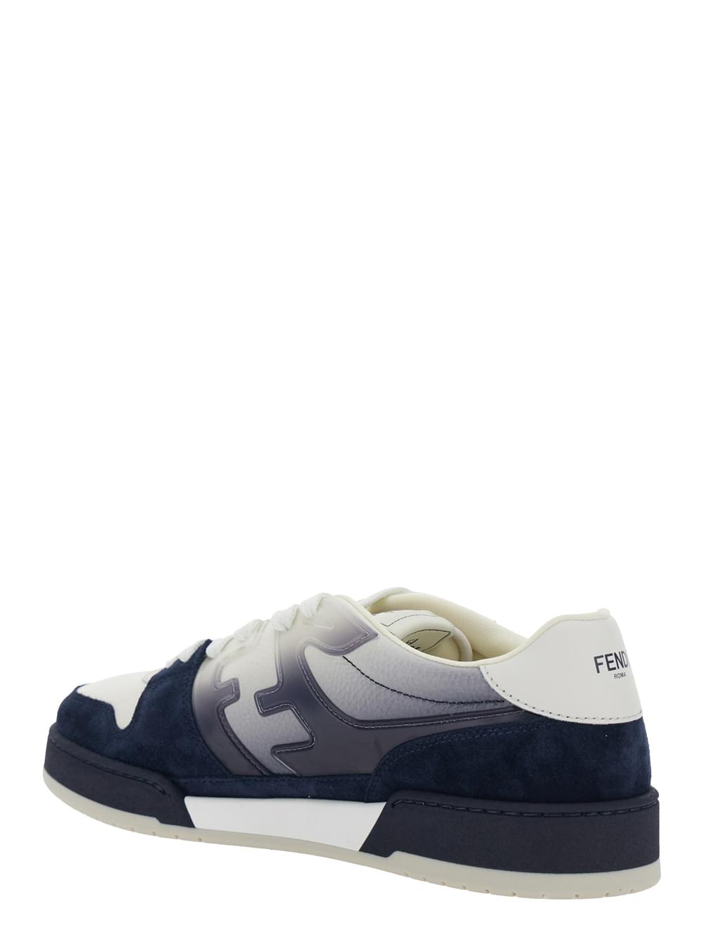 Fendi Men 'Fendi Match' Blue Low-Top Sneaker With Side Ff Logo And Faded Effect In Suede Man FENDI