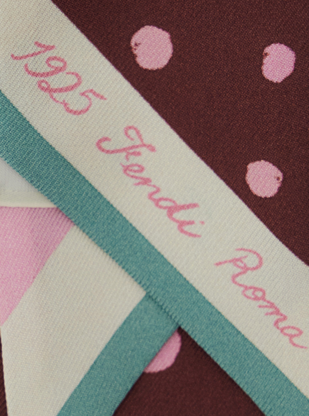 Fendi Women Multicolor Scarf With Polka Dot Pattern And Logo Lettering In Silk Woman