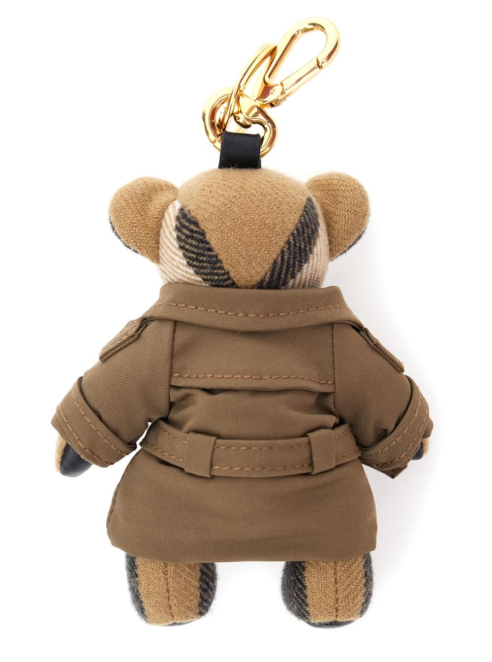Burberry Women Brown 'Thomas City' Keychain With Bear Charm And Lobster Claw In Cashmere And Metal Woman BURBERRY