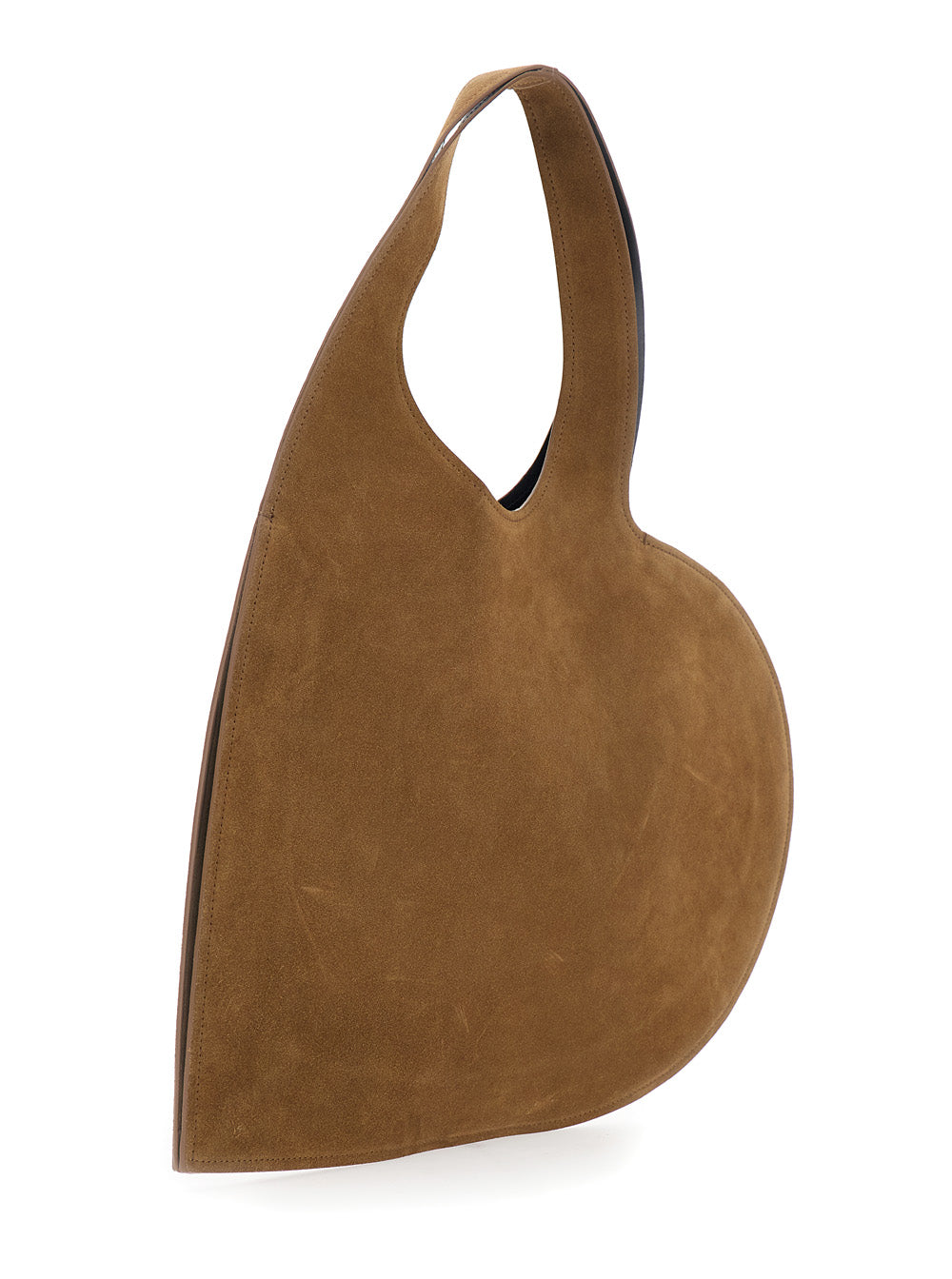 Coperni Women 'Double Heart' Brown Shoulder Bag With Cut-Out Handle And Heart Silhouette In Suede Woman COPERNI