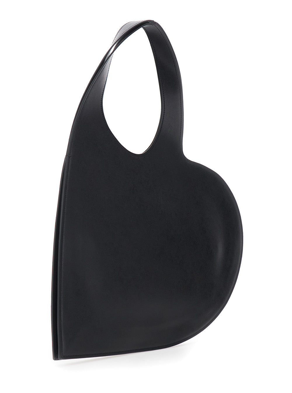Coperni Women Black Heart Shaped Shoulder Bag With Cut-Out On The Handle In Suede Woman COPERNI
