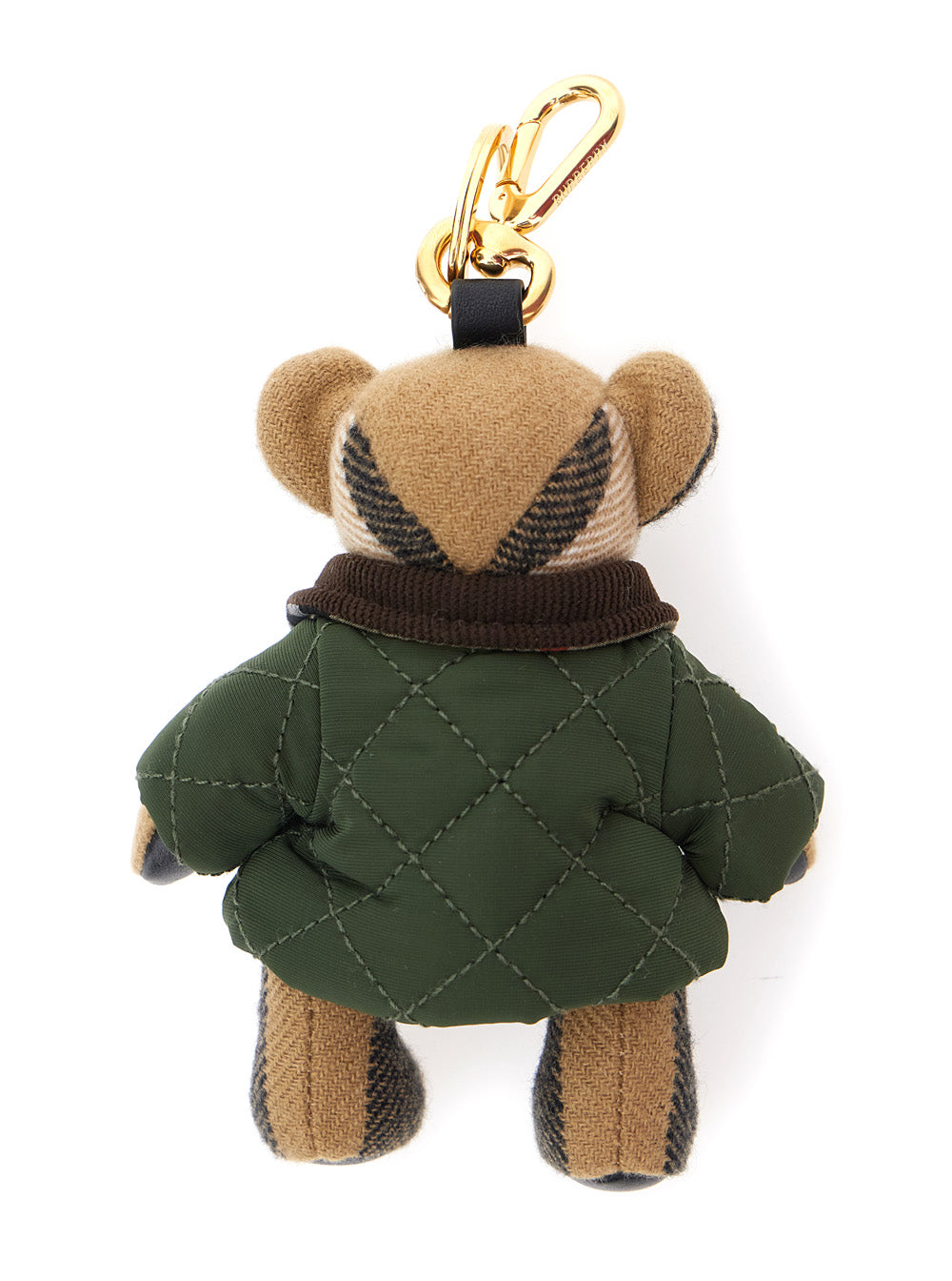 Burberry Women 'Thomas Countryside' Green Keychain With Bear Charm And Clasp In Cashmere And Metal For Women BURBERRY