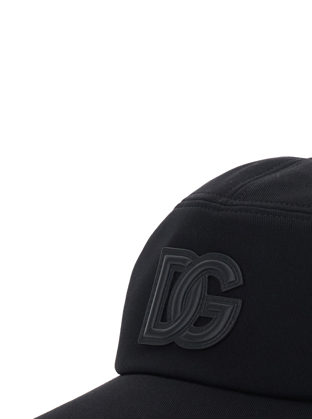 Dolce & Gabbana Men Black Baseball Cap With Logo Patch On The Front In Cotton Man DOLCE & GABBANA