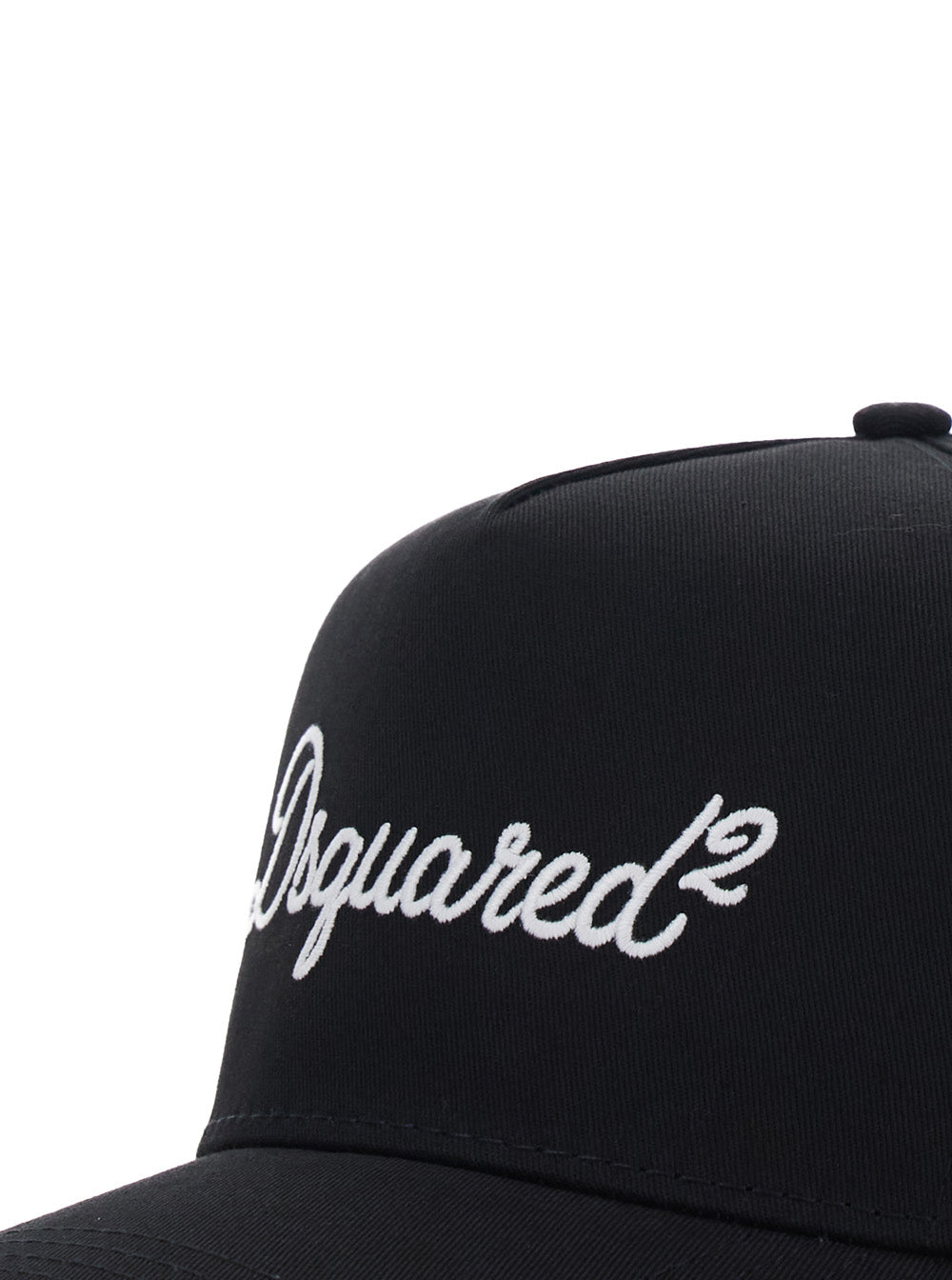 Dsquared2 Men Dsquared2 Black Cotton Baseball Cap With Front Logo Lettering For Men DSQUARED2