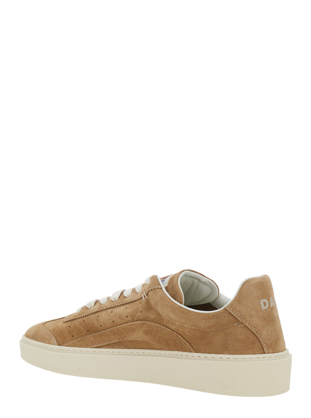 Dsquared2 Men Beige Low Top Sneaker With Logo Patch On The Tongue And Logo Lettering On The Heel In Suede For Men DSQUARED2