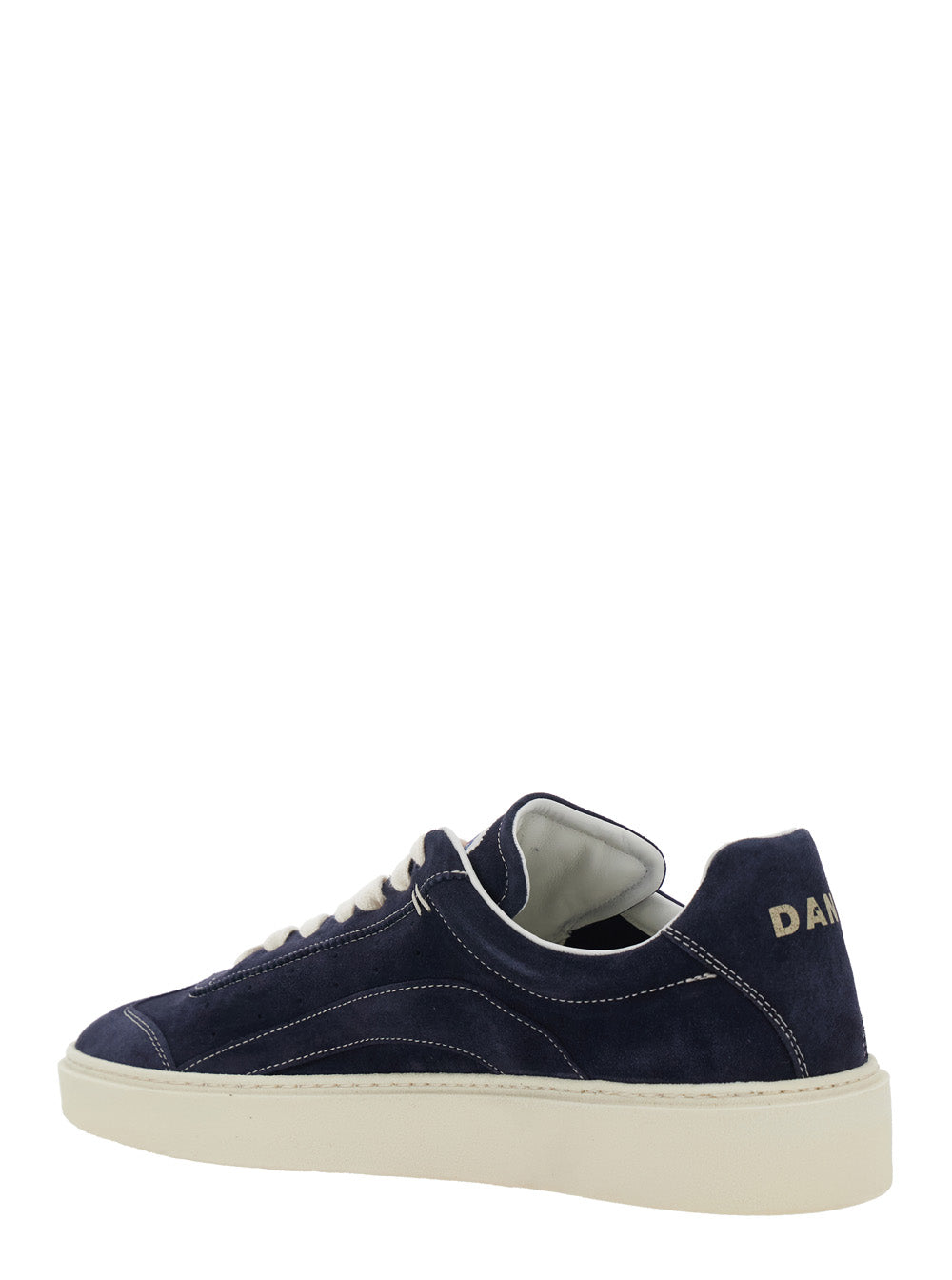 Dsquared2 Men Blue Low Top Sneakers With Logo Patch On The Tongue And Logo Lettering On The Heel In Suede For Men DSQUARED2