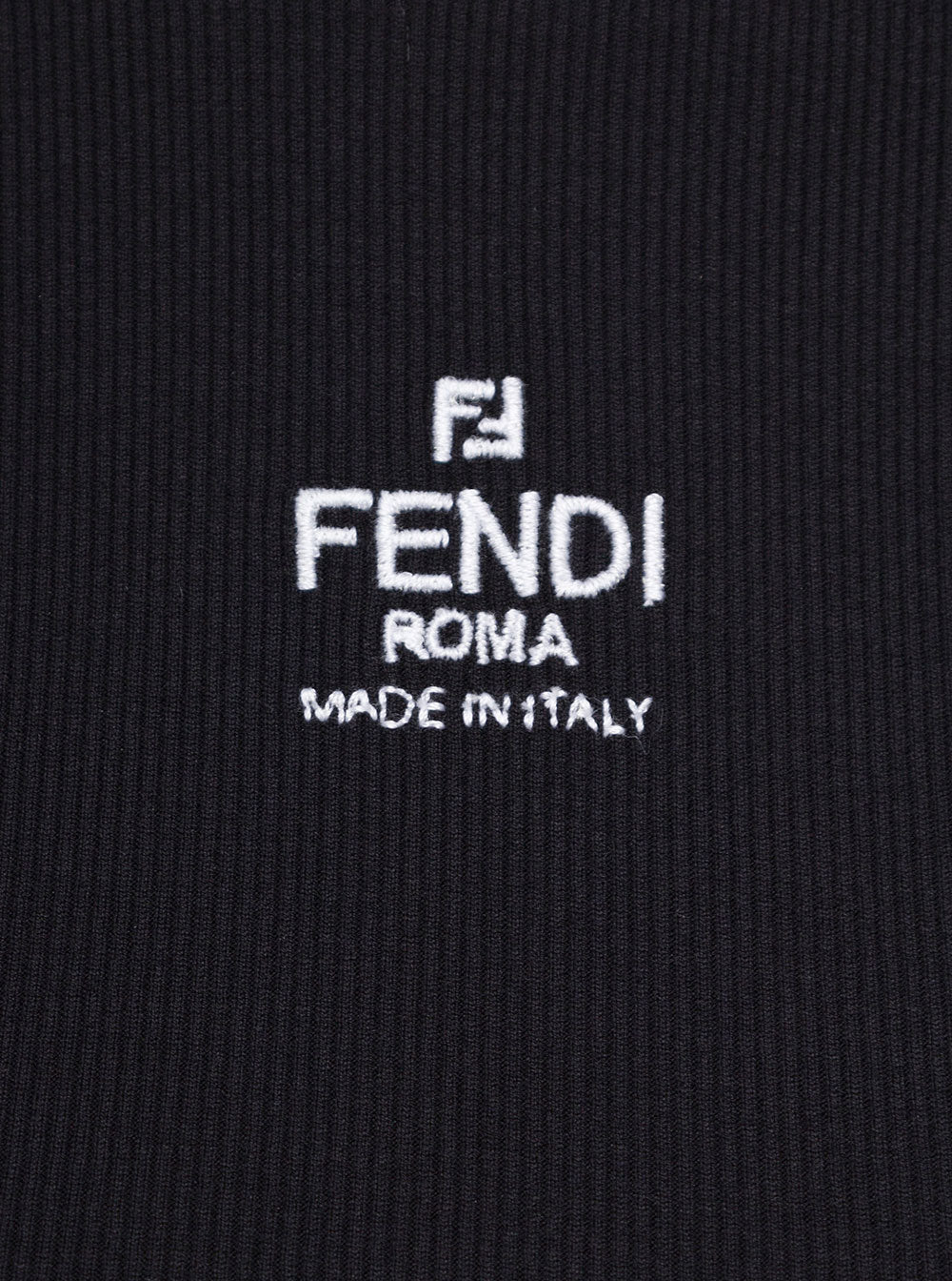 Fendi Women Black T-Shirt With Logo Detail In Stretch Cotton For Women FENDI
