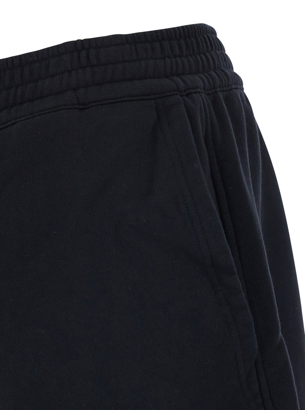 Givenchy Men Black Bermuda Shorts With Elastic Waist And Logo Patch On The Back In Cotton Man GIVENCHY