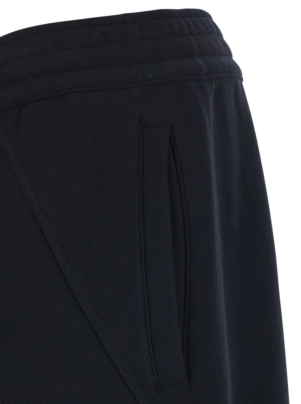 Givenchy Men Black Trousers With Elastic Waist And Embroidered Logo On The Back In Cotton Man GIVENCHY