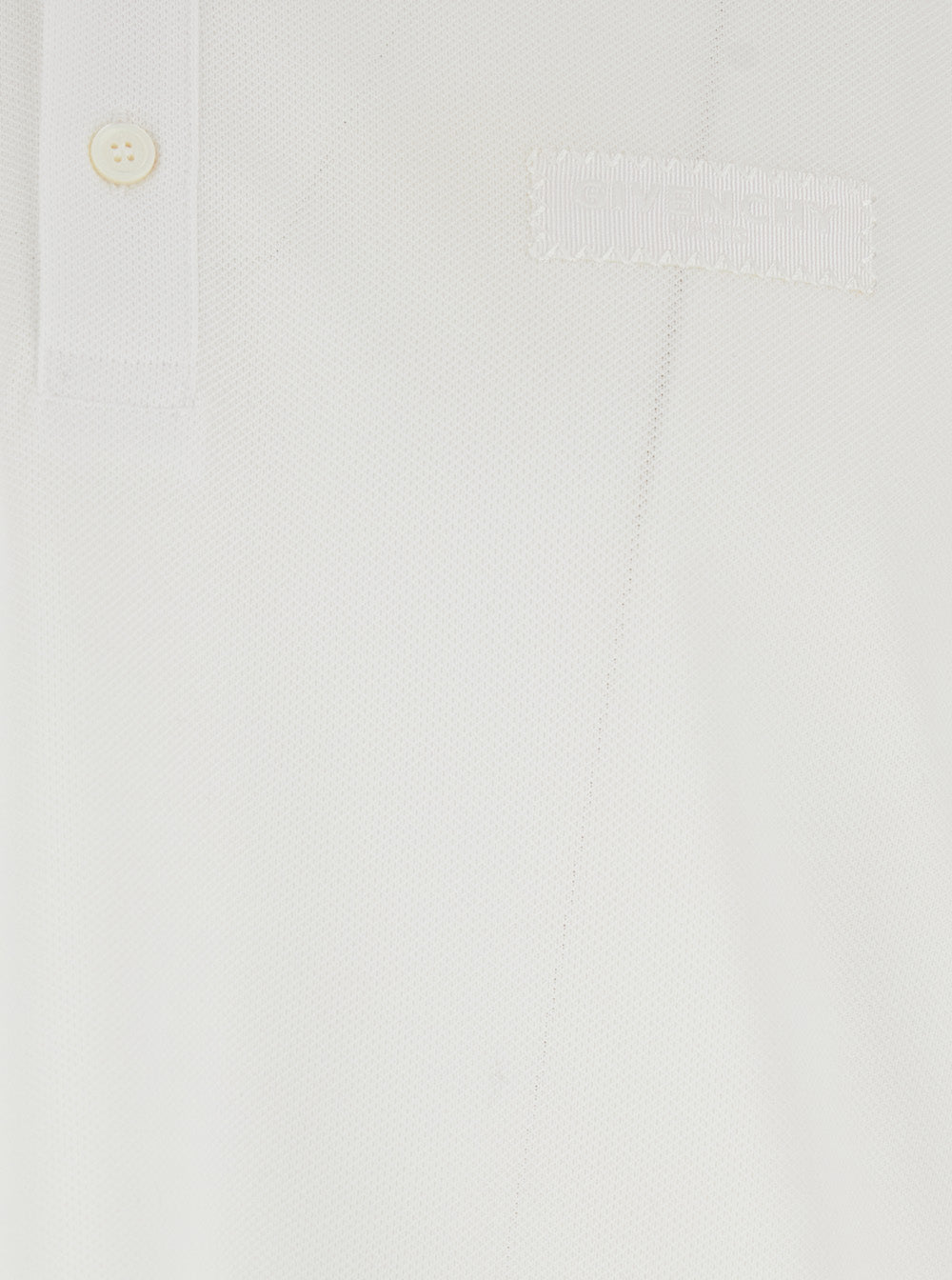 Givenchy Men White Polo Shirt With Classic Collar And Tone-On-Tone Logo Patch On The Front In Cotton For Men GIVENCHY