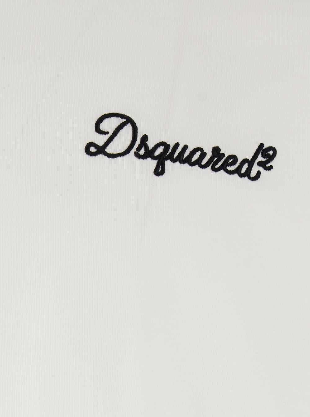 Dsquared2 Men White T-Shirt With Embroidered Logo On The Front In Cotton For Men DSQUARED2