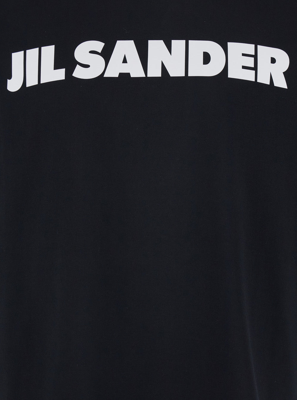 Jil Sander Men Black Crew Neck T-Shirt With Maxi Logo Lettering On The Front In Cotton For Men JIL SANDER