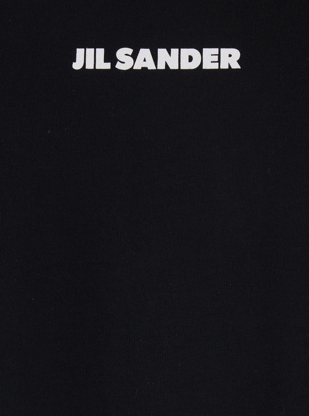 Jil Sander Men Black Crew Neck T-Shirt With Logo Lettering On The Front In Cotton For Men JIL SANDER