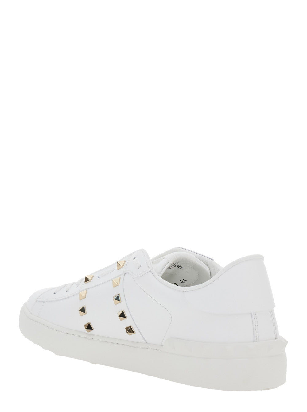 Valentino Garavani Men 'Rockstud Untitled' White Sneaker With Rockstud Decoration And Logo Embossed On The Tongue In Leather Man VALENTINO GARAVANI