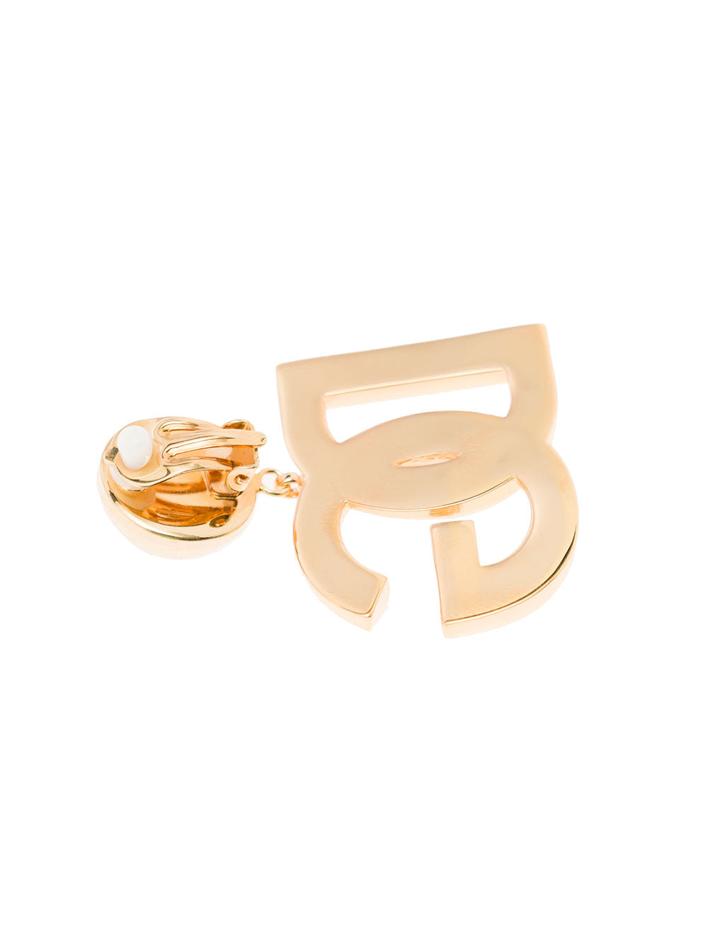 Dolce & Gabbana Women Gold-Tone Clip-On Earrings With Dg Interlocking Logo In Brass Woman DOLCE & GABBANA