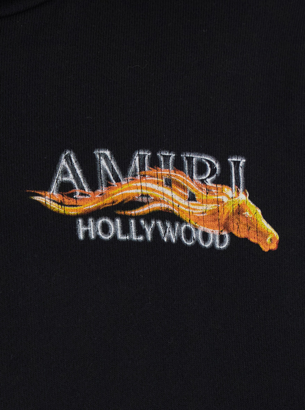 Amiri Men Hooded Sweatshirt With Fixed Hood And Lettering Logo On Front And Back In Black Cotton For Men AMIRI