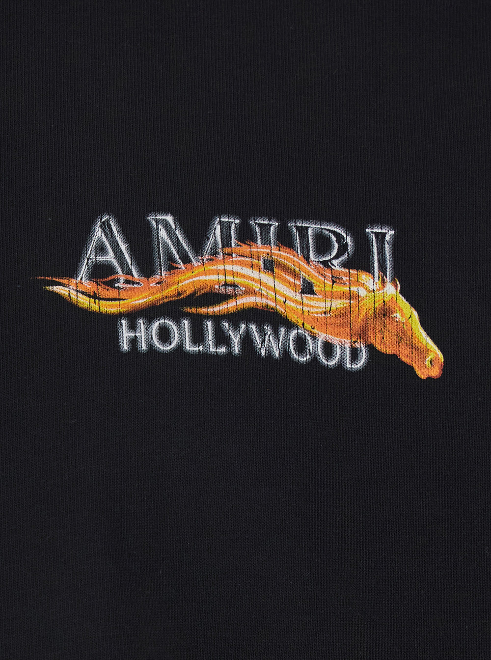 Amiri Men Black T-Shirt With Logo Print On Front And Back In Cotton For Men AMIRI