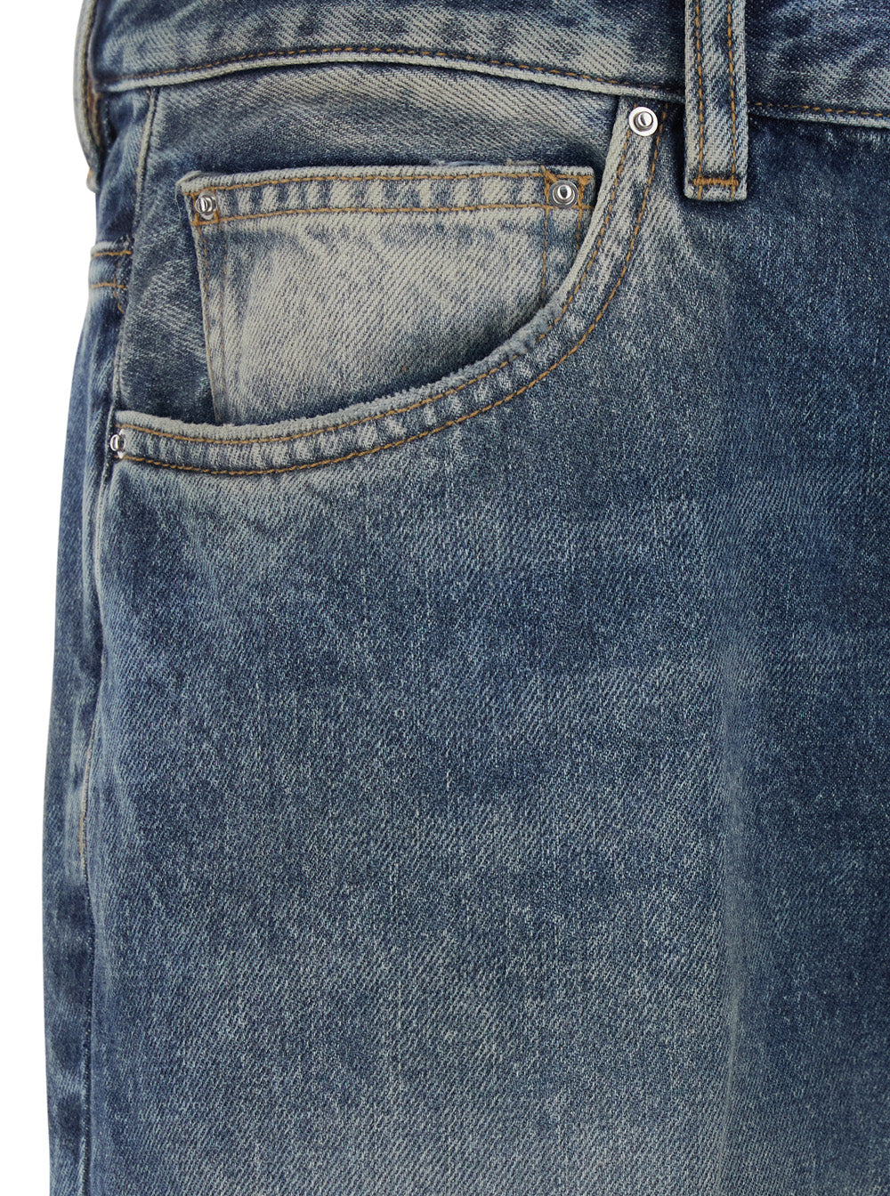 Amiri Men Blue Men's Jeans With Front Rips And Logo Patch On The Back AMIRI