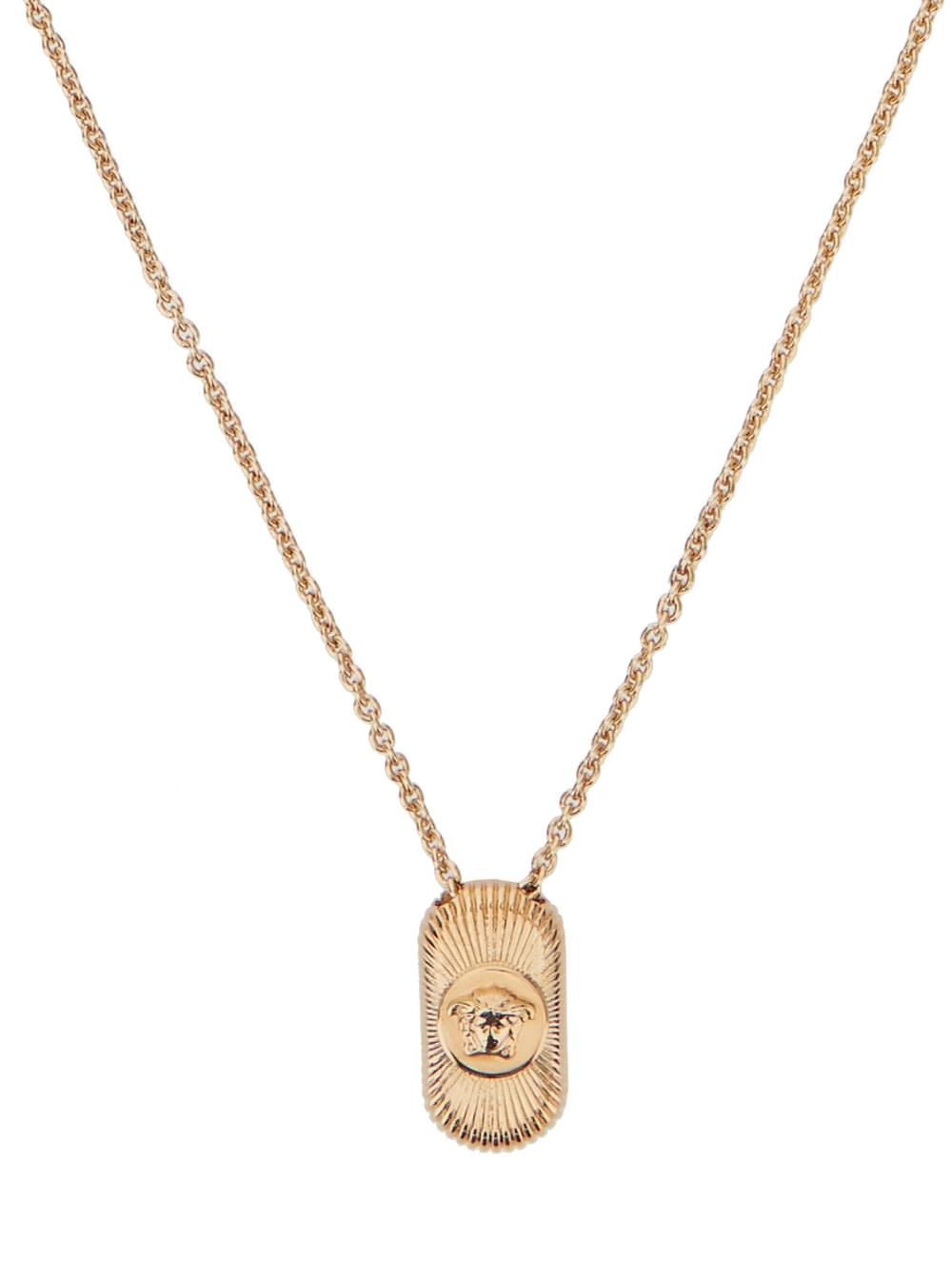 Versace Men Gold-Colored Necklace With Medusa Head Pendant In Brass Man VERSACE