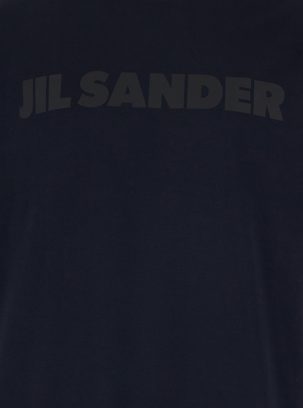 Jil Sander Men Blue Crewneck T-Shirt With Logo Lettering On The Front In Cotton Man JIL SANDER