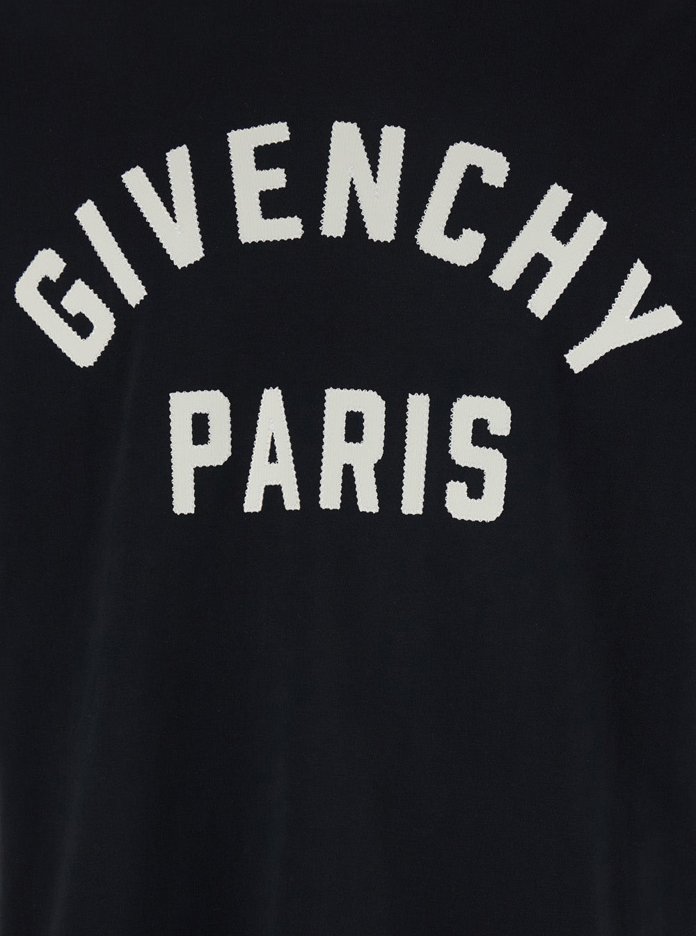 Givenchy Men Black T-Shirt With Maxi Logo Lettering On The Front In Cotton For Men GIVENCHY