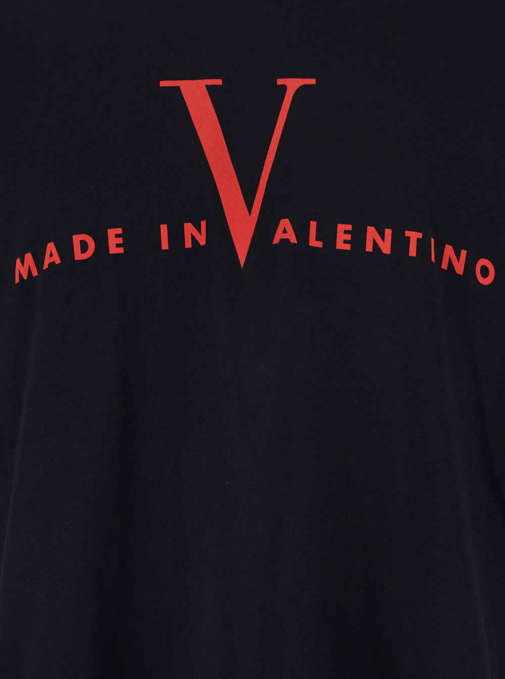 Valentino Men Black T-Shirt With Logo Print On The Front And Dropped Shoulders In Cotton For Men VALENTINO