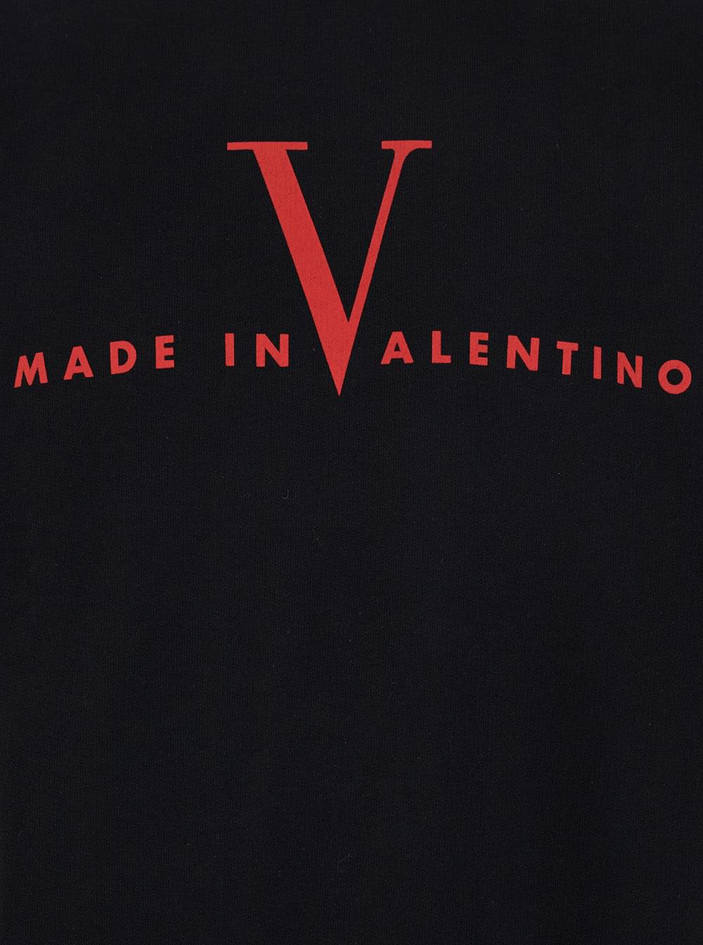 Valentino Men Sweatshirt With Logo Print On The Front And Dropped Shoulders In Black Cotton For Men VALENTINO