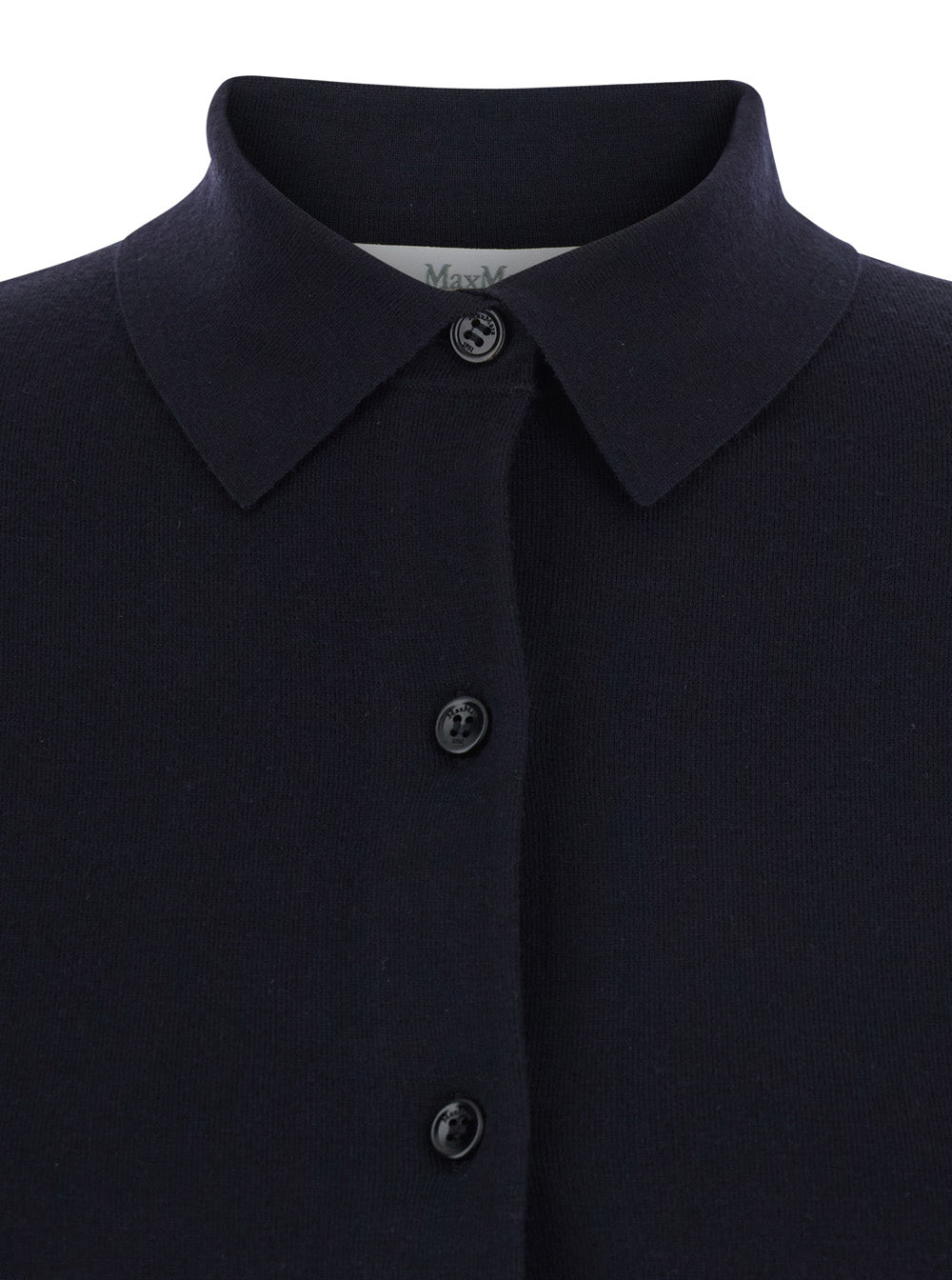 Max Mara Women 'Medeola' Blue Sweater With Polo Collar And Button Closure In Wool Blend Woman MAX MARA
