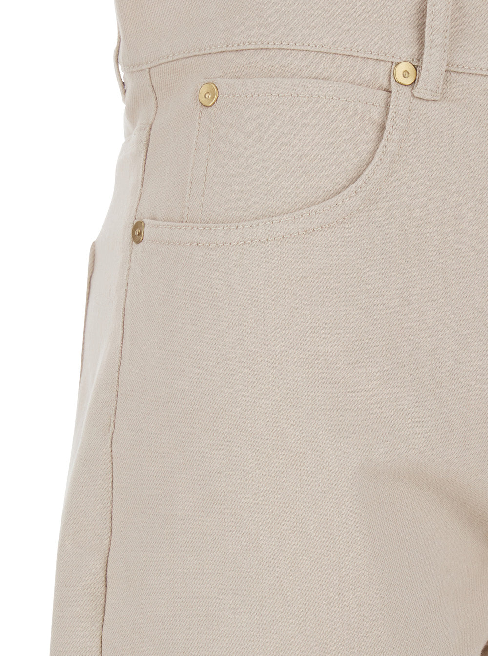 'S Maxmara Women 'Emily' Beige Jeans With Belt Loops And Button And Zip Closure On The Front In Denim For Women S MAX MARA