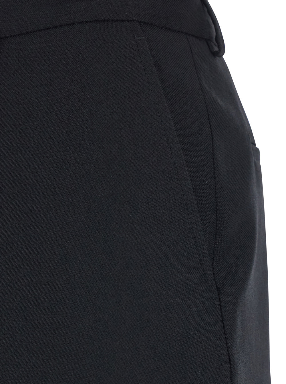 Valentino Men Pants With Flared Design And Pleats On Front And Back In Nylon And Wool Gabardine Black Men