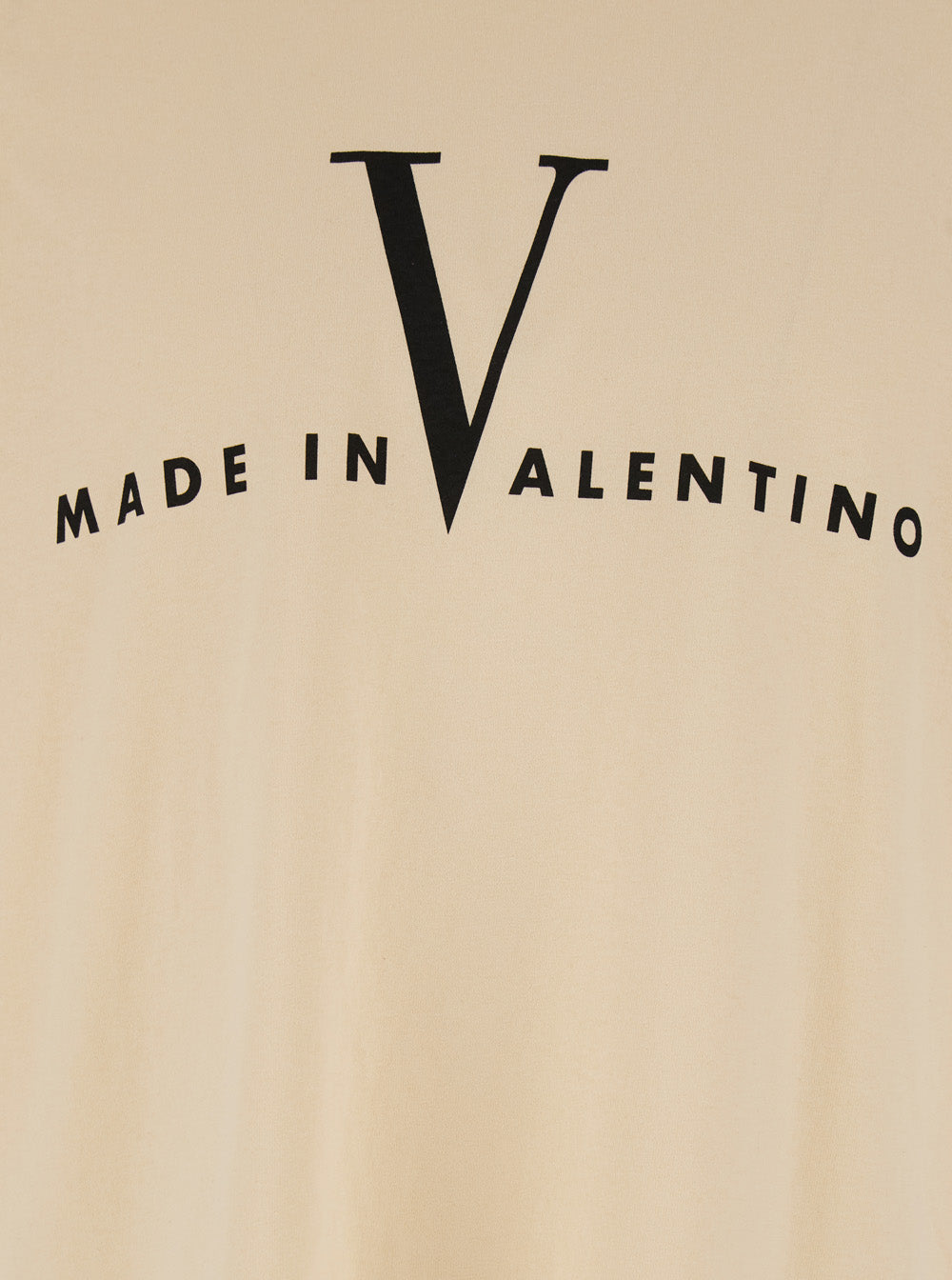Valentino Men T-Shirt Beige With Logo Print On The Front In Cotton For Men VALENTINO