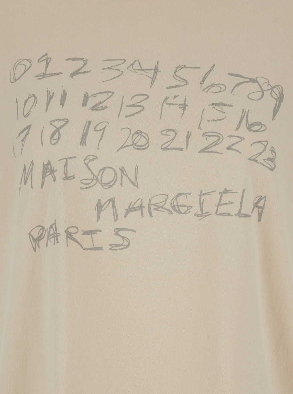 Maison Margiela Women White Crew Neck T-Shirt With Large Logo Print On The Front In Cotton For Women MAISON MARGIELA