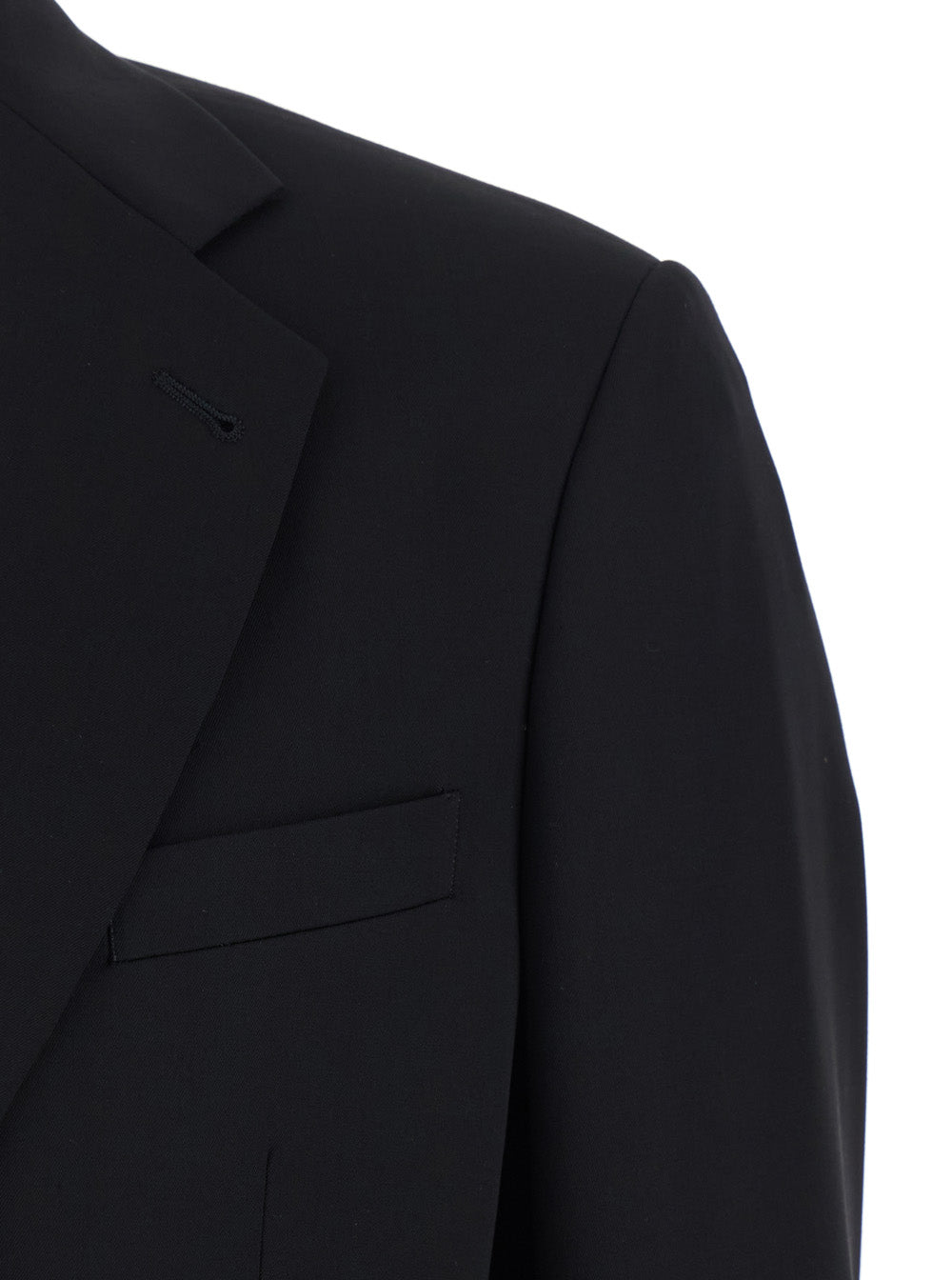 Giorgio Armani Men Black Single-Breasted Suit With Notched Revers In Wool Man GIORGIO ARMANI