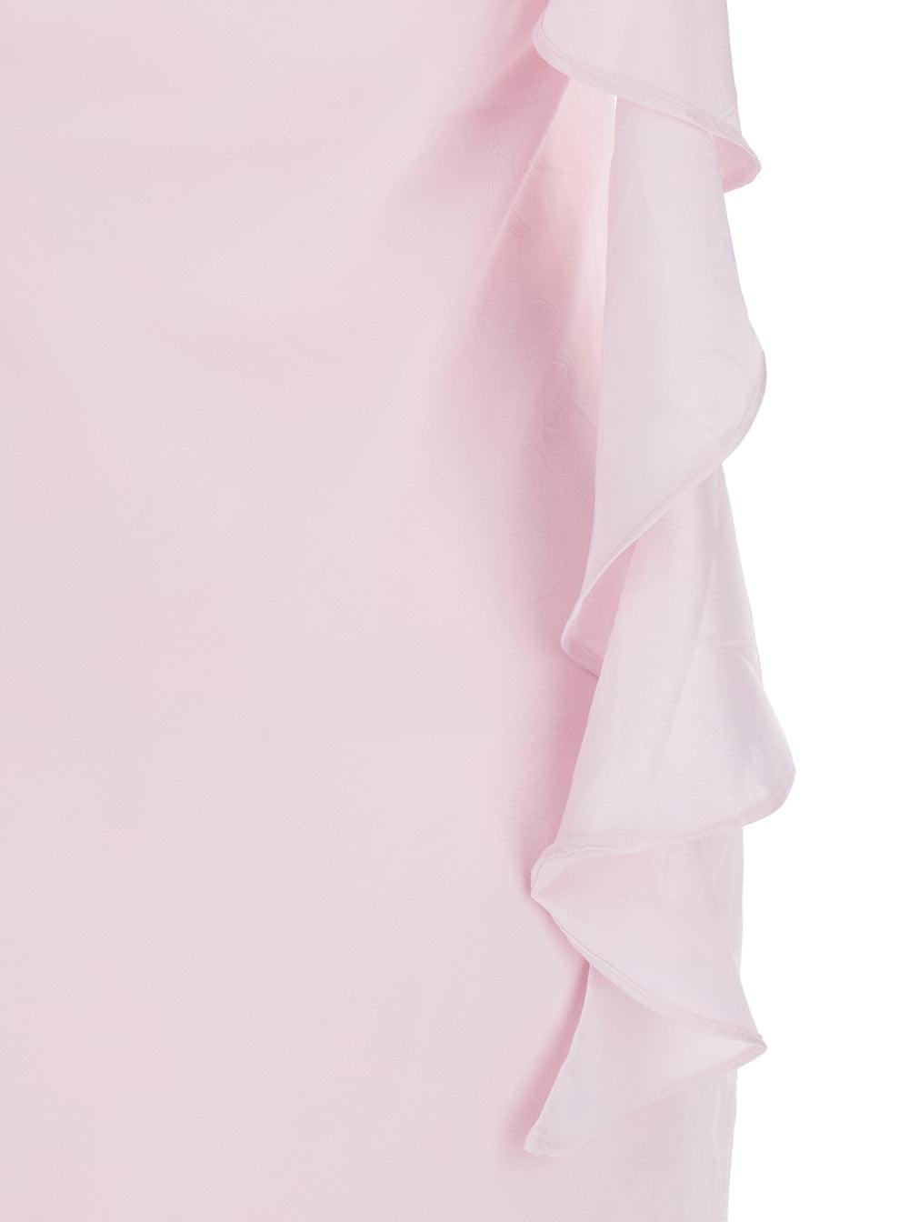 Rotate Women Long Dress 'Rosa' With Back Opening And Draped Details In Pink Fabric For Women ROTATE