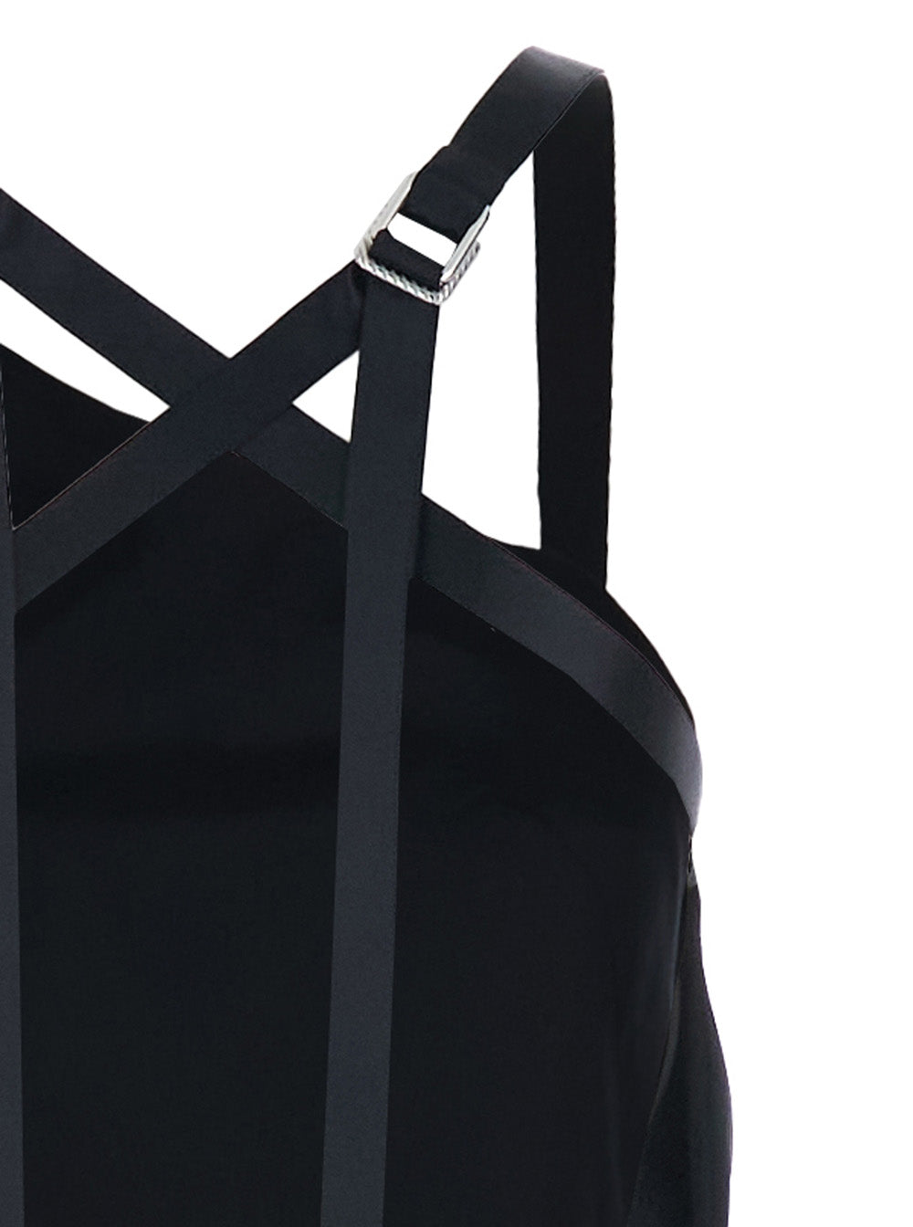 The Attico Women Black Long Sleeveless Dress With Crossed Adjustable Straps And Open Back In Viscose For Women THE ATTICO