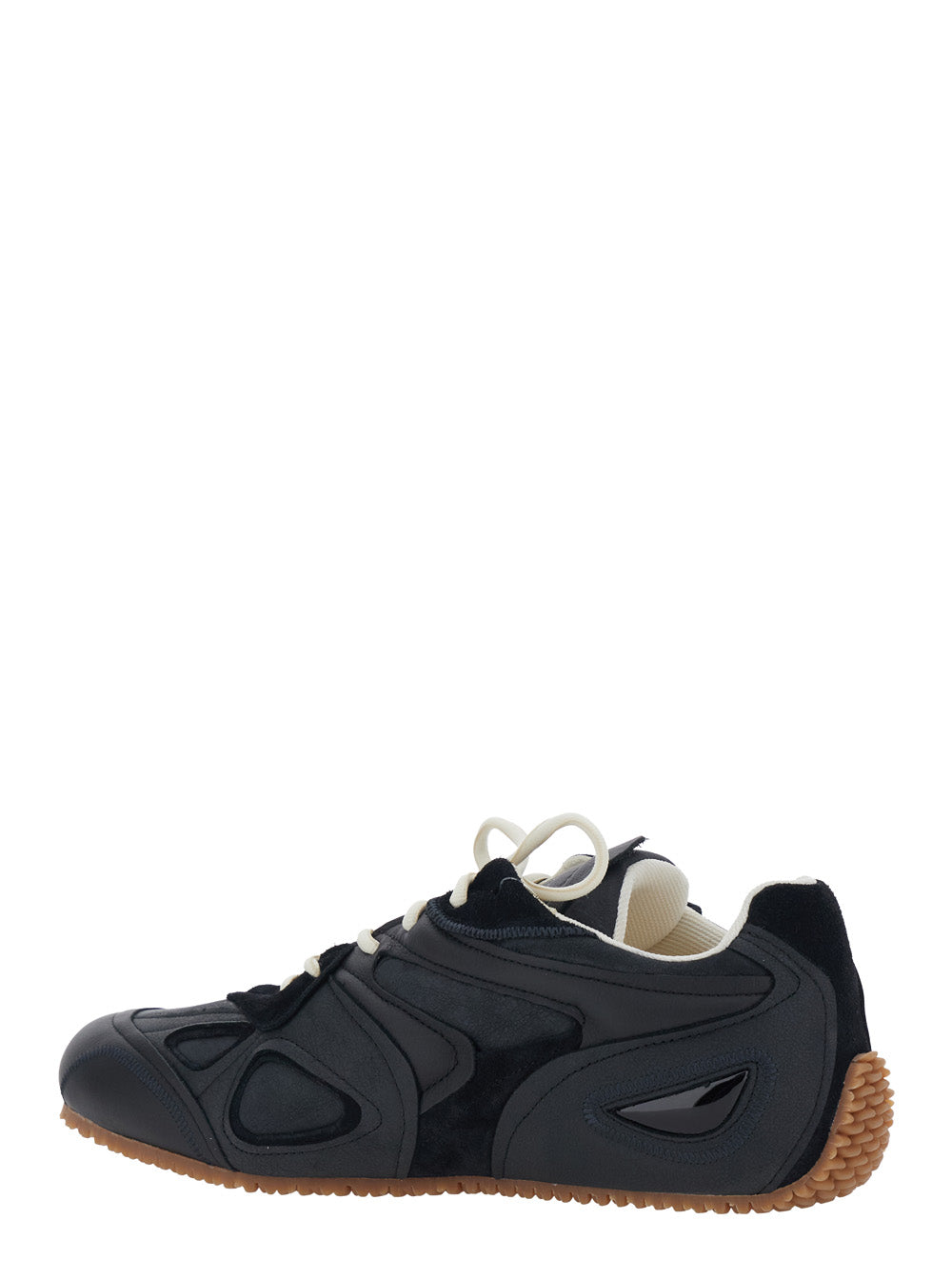 Axel Arigato Men 'Slow Runner' Black Sneaker With Insert Design And Grooved Sole In Leather And Suede Man AXEL ARIGATO