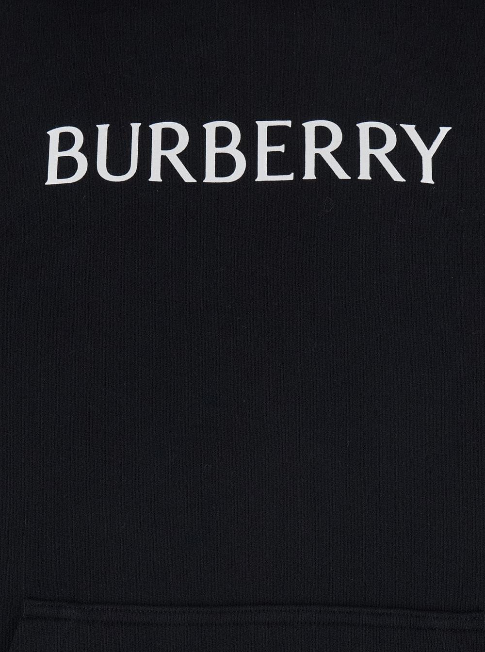 Burberry Men Black Hoodie With Drawstring And Lettering Logo On The Front In Cotton For Men BURBERRY