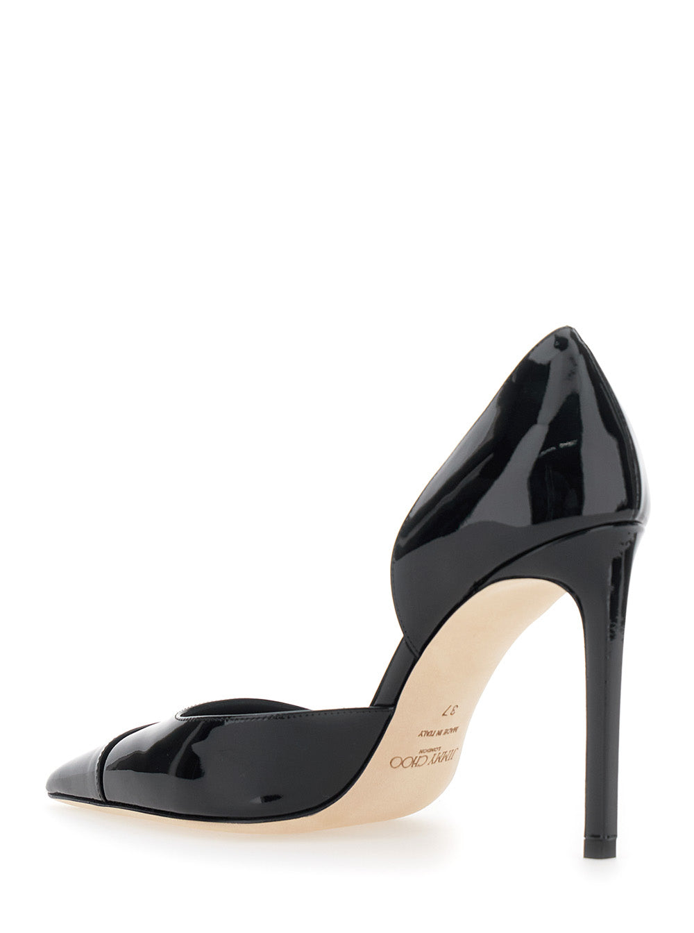 Jimmy Choo Women 'Brigitte' Black Pumps With Pointed Design Stiletto Heel In Enamelled Leather Woman JIMMY CHOO