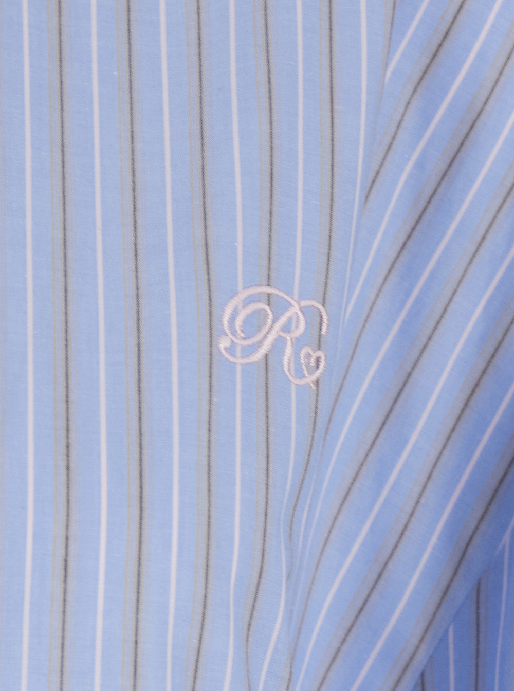 Rotate Women Oversized Shirt With All-Over Stripes Motif And Embroidered Logo On The Front In Light Blue Cotton Poplin For Women