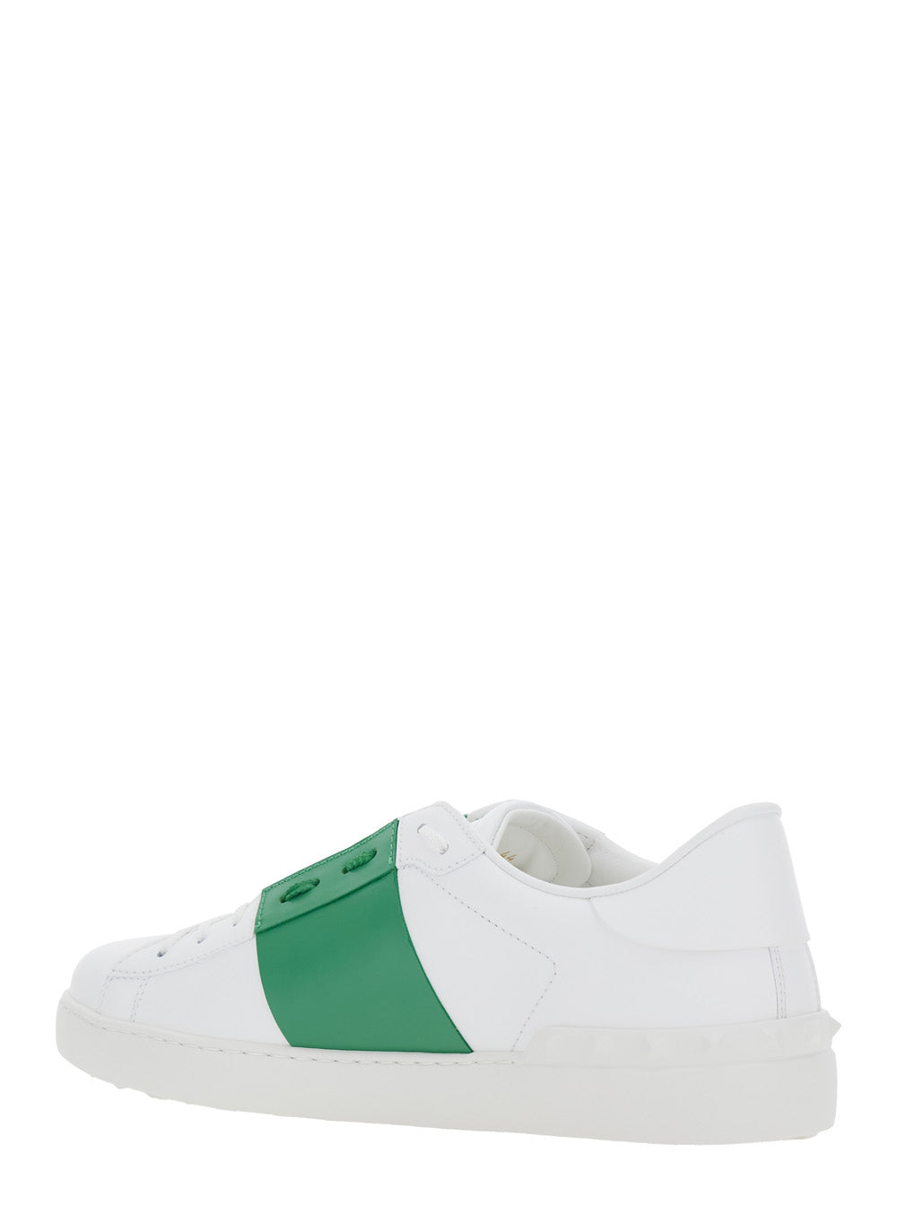 Valentino Garavani Men 'Open' White Sneakers With Contrast Detail In Leather Man