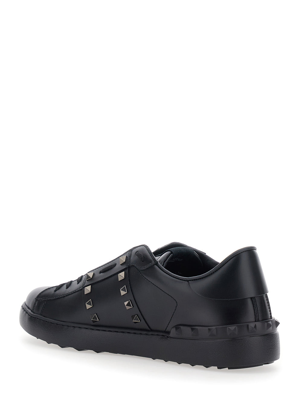 Valentino Garavani Men 'Rockstud Untitled' Black Sneaker With Rockstud Decoration And Logo Embossed On The Tongue In Leather Man VALENTINO GARAVANI