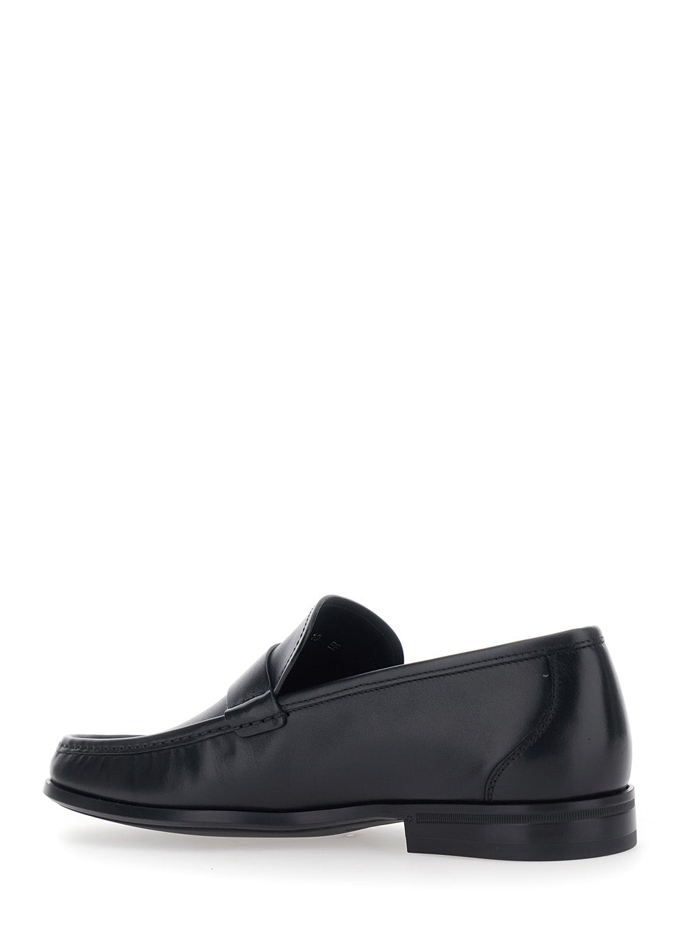 Ferragamo Men 'Caspian' Black Loafers With Gancino Plaque On The Side In Leather Man FERRAGAMO