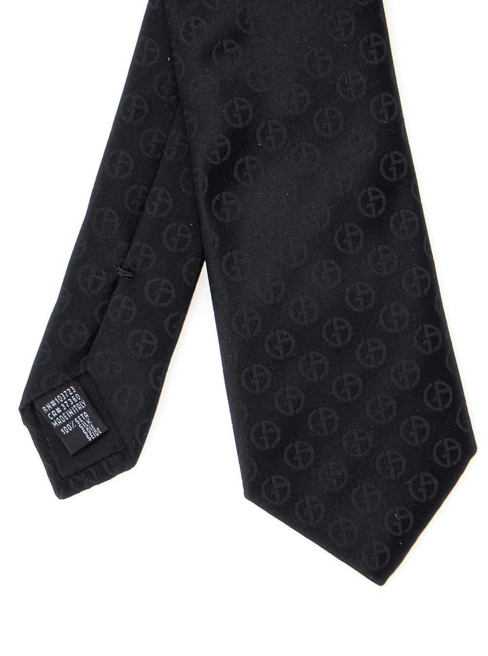 Giorgio Armani Men Blacktie With All-Over Tonal Logo In Silk Man GIORGIO ARMANI