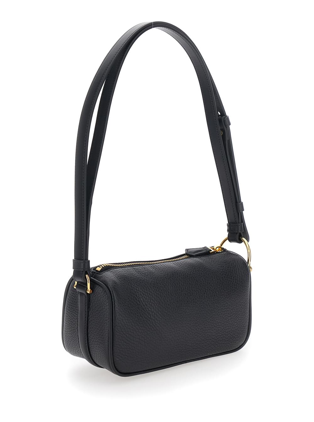 Gucci Women 'Half Horsebit' Black Mini Bag With Half Horsebit Detail And Adjustable And Removable Shoulder Strap In Grained Leather Woman GUCCI