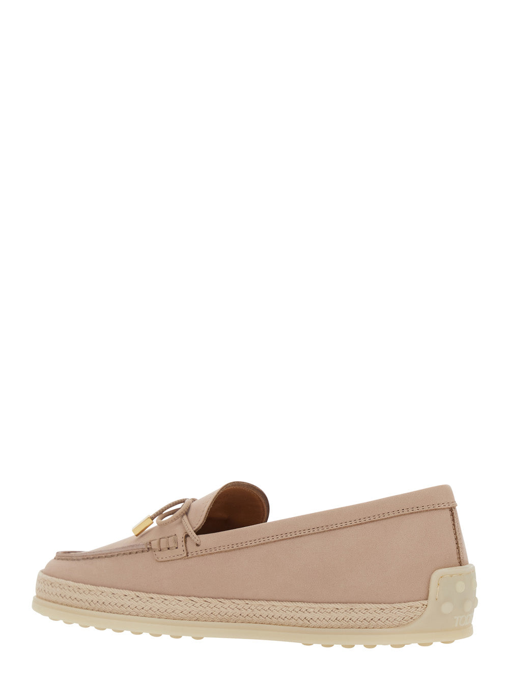 Tod's Women Loafers 'Tod's' Pink With Bow Detail And Rope Trim In Leather Women TOD'S