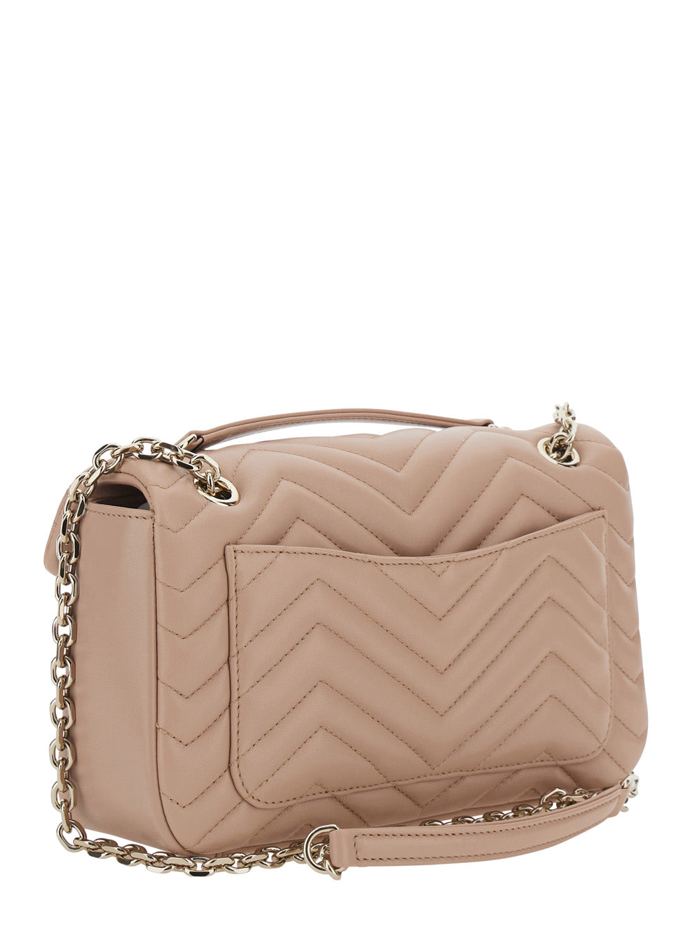 Gucci Women Gucci Women Gg Marmont Shoulder Bag With Adjustable Chain Strap And Gg Plaque On Front In Pink Leather For Women GUCCI