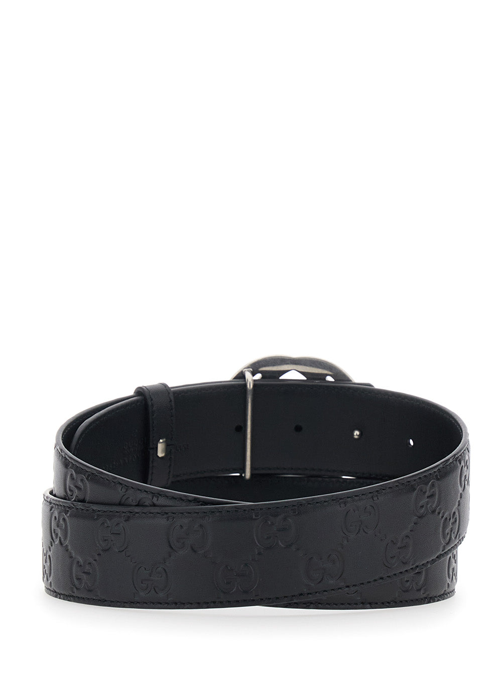 Gucci Men Black Reversible Belt With Gg Buckle In Leather For Men GUCCI