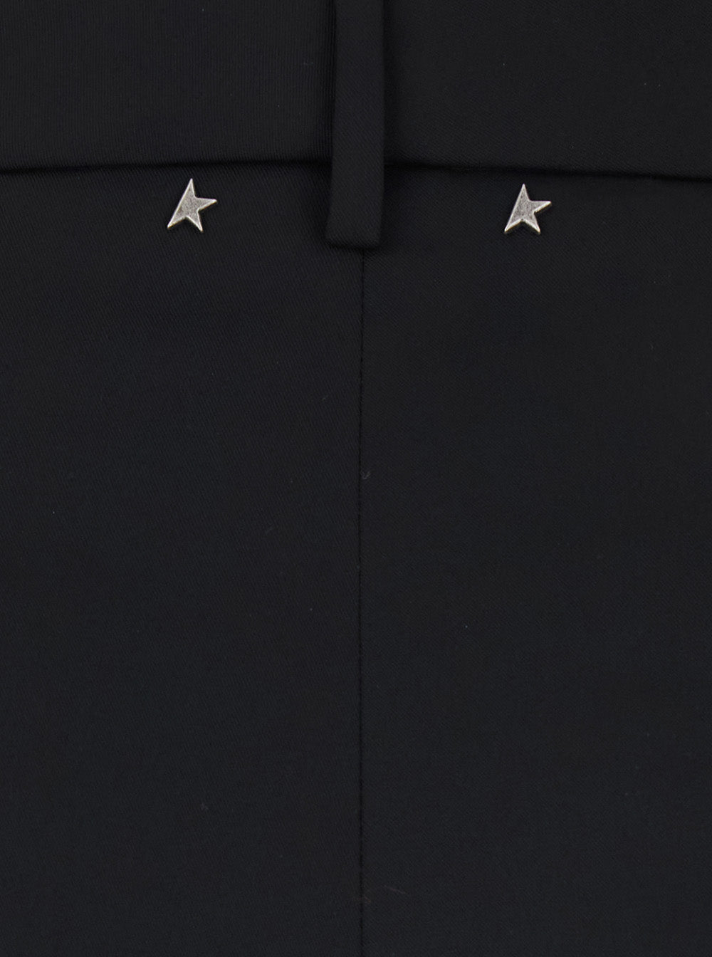 Golden Goose Men Black Wool And Satin Trousers With Button Closure And Star Logo Detail On The Back For Men GOLDEN GOOSE
