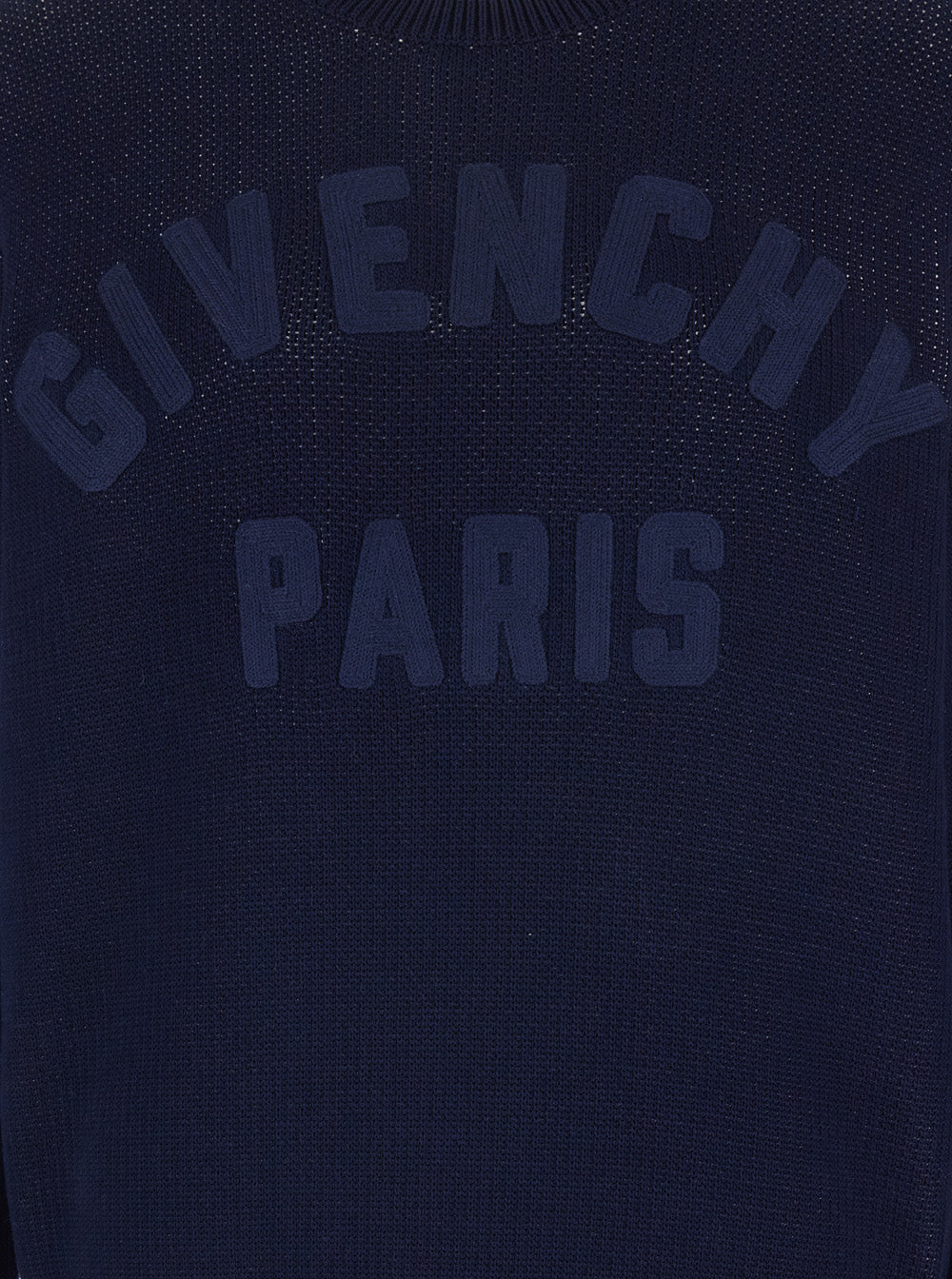 Givenchy Men Blue Crew Neck Sweater With Logo Lettering On The Front In Cotton For Men GIVENCHY